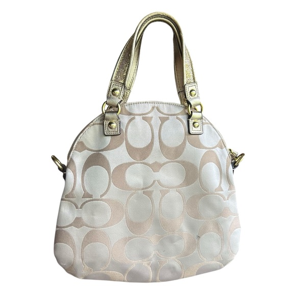 EUC Coach Poppy Gold and Floral Women's Covertible Shoulder or Crossbody F22323 - Picture 3 of 10